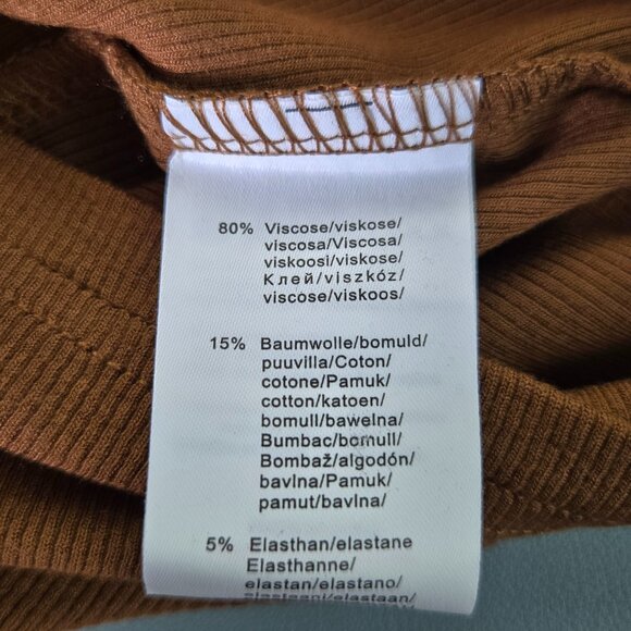 NWT Women’s Brown Ribbed Summer Tank Top – Size Small - Picture 4 of 5